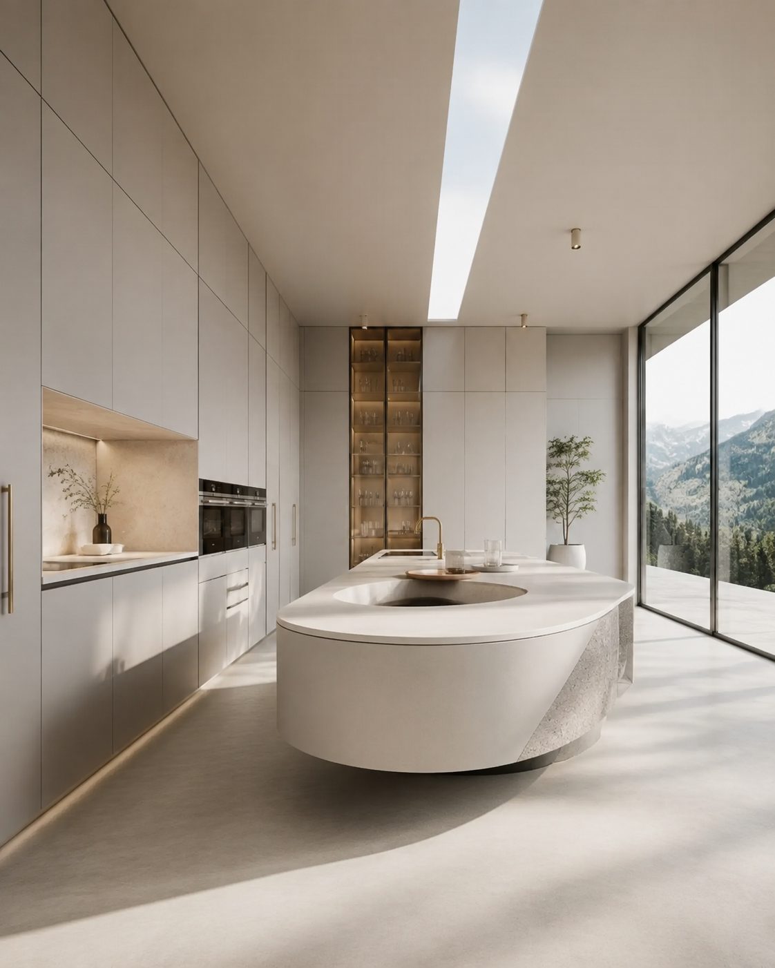 Baño con bañera exenta y ventanal panorámico